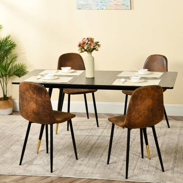 Esstisch WHALEN DK BG Schwarz - Gold - Holzwerkstoff - 80 x 75 x 160 cm