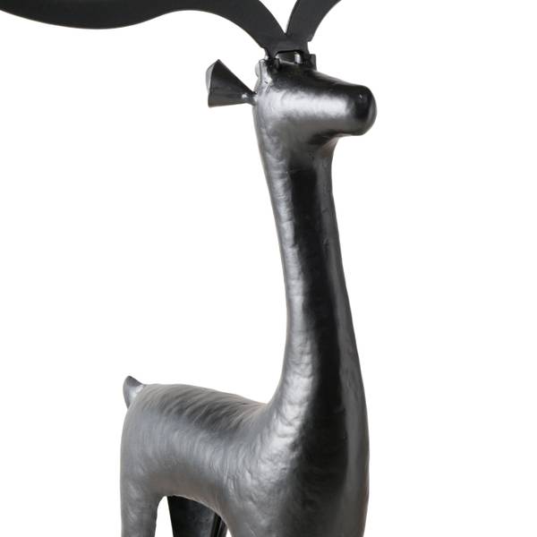 Figur Cornelius Waldsilhouette Hirsch Schwarz - Metall - 17 x 49 x 32 cm