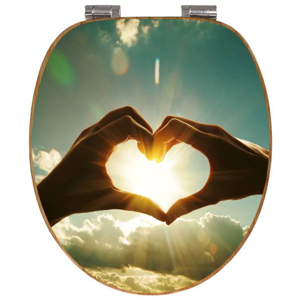 WC-Sitz mit Absenkautomatik Sonne im Her Bambus - Holzwerkstoff - 38 x 5 x 49 cm