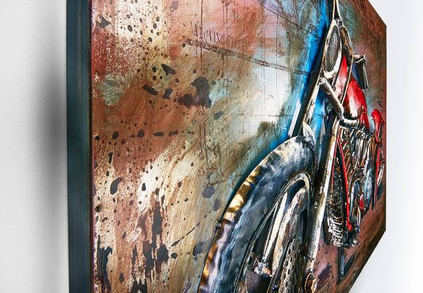 Metallbild WALLBIKE3D Rot - Metall - 72 x 4 x 108 cm