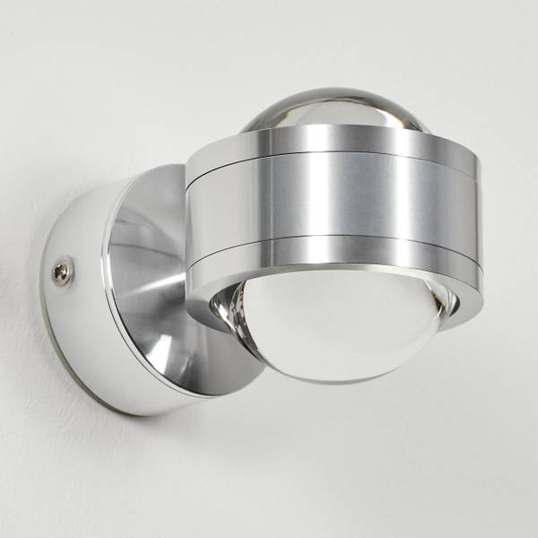 Wandleuchte Berga Aluminium - Durchsichtig - Glas - Metall
