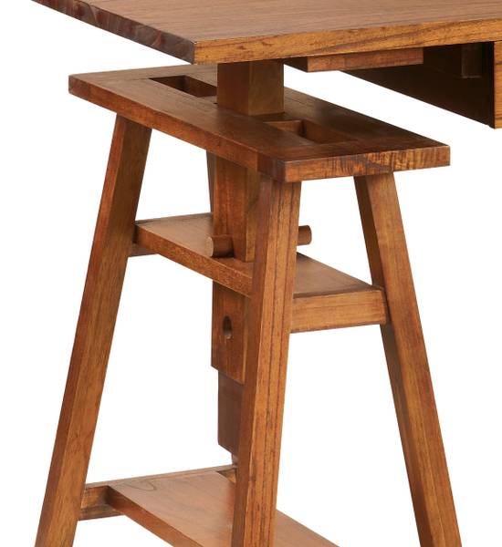 SCHREIBTISCH VERSTELLBARER L 152 cm Braun - Holz teilmassiv - 152 x 78 x 70 cm