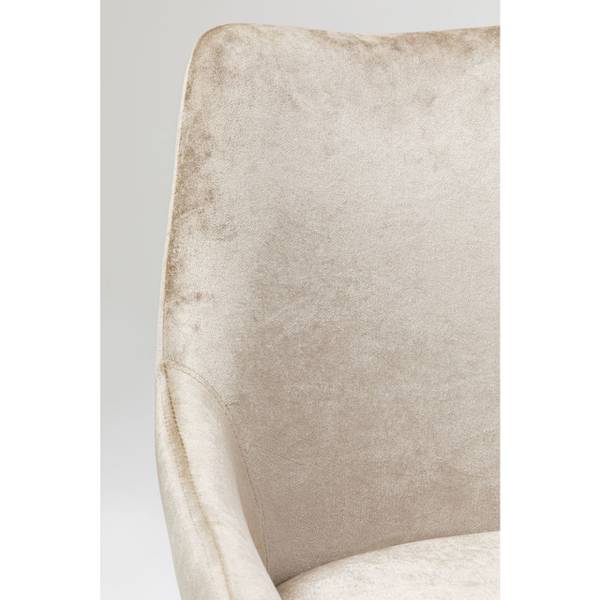Chaise East Side velours beige 52cm Beige - Polyester - 59 x 88 x 51 cm