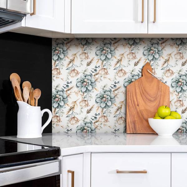 Selbstklebendes Wandpaneel Blumen Polyester PVC - 100 x 50 x 0 cm