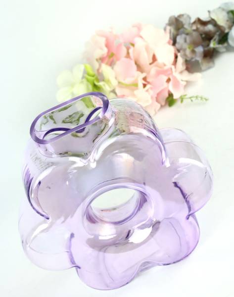 Blütenvase Daisy Violett - Glas - 8 x 20 x 20 cm