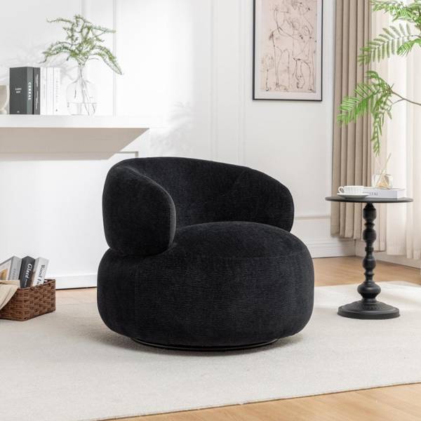 Drehsessel Max Anthrazit - Flachgewebe - Polyester