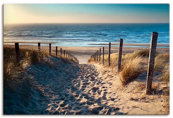 Leinwandbild Weg zum Strand 90 x 60 cm