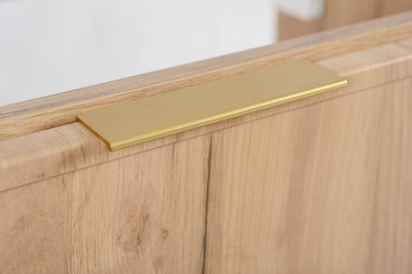 Wastafelmeubel Oder III beige - goud - eikenhouten look