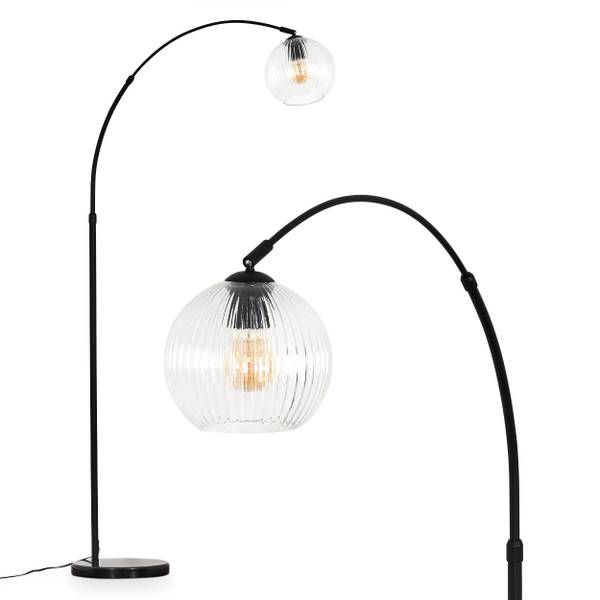 Stehlampe Cesaro Aluminium - Klarglas - Marmor - 101 x 185 x 72 cm