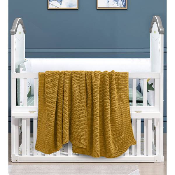 Baby-Strickdecke Babydecke premium Gelb
