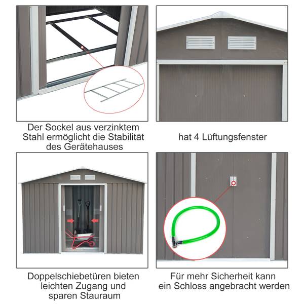 Gerätehaus 845-030GY Grau