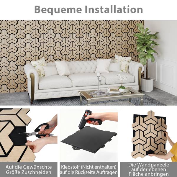Akustikpaneele TL32620ZM 4er Set Braun - Holzwerkstoff - 65 x 2 x 83 cm