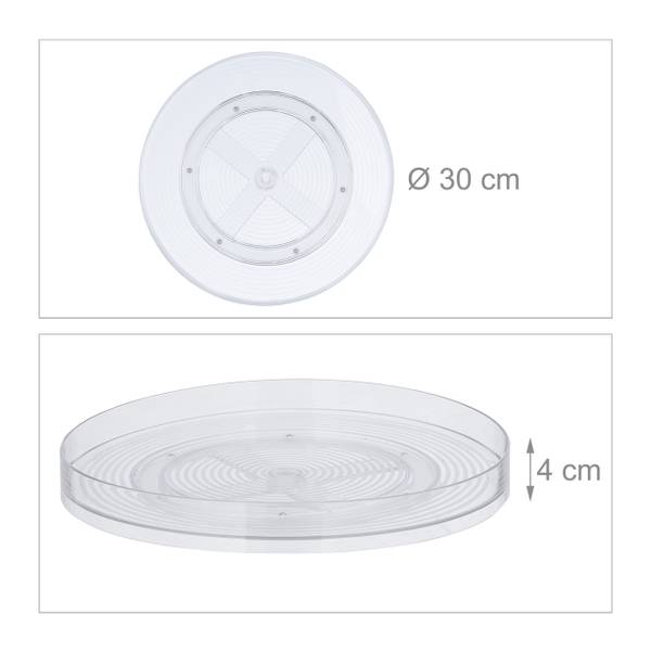 Durchsichtiger Drehteller für die Küche Kunststoff - 30 x 4 x 30 cm