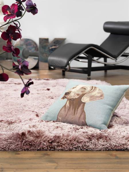 Hochflorteppich Bright Pink - Textil - 150 x 1 x 150 cm