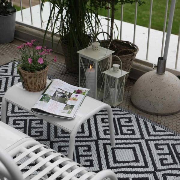 Tapis d'extérieur 423800 Schwarz - Stahl - Polyethylen - 120 x 1 x 186 cm