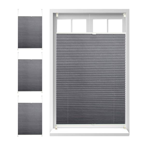 4 x Plissee Rollo grau 100x130 cm kaufen