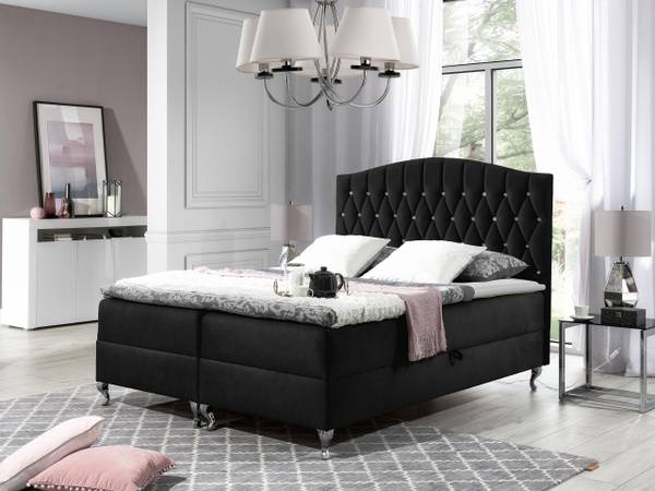 Boxspringbett Puerto Schwarz - Liegefläche Breite: 180 cm