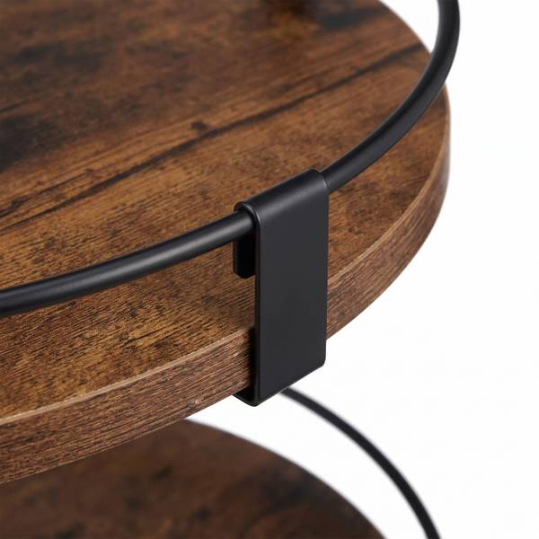 Étagère pivotante Noir - Marron - Fer - 25 x 48 x 25 cm