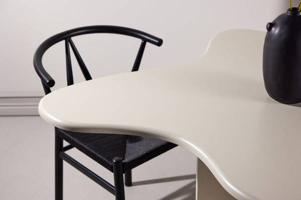 Esstisch Flower Beige - Holzwerkstoff - 190 x 76 x 123 cm
