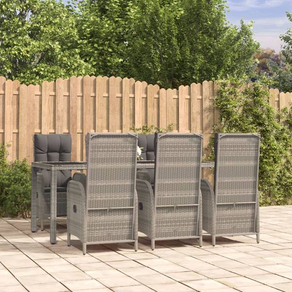 Garten Essgruppe 3029226-3 (7-teilig) Grau - Stahl - 190 x 75 x 90 cm