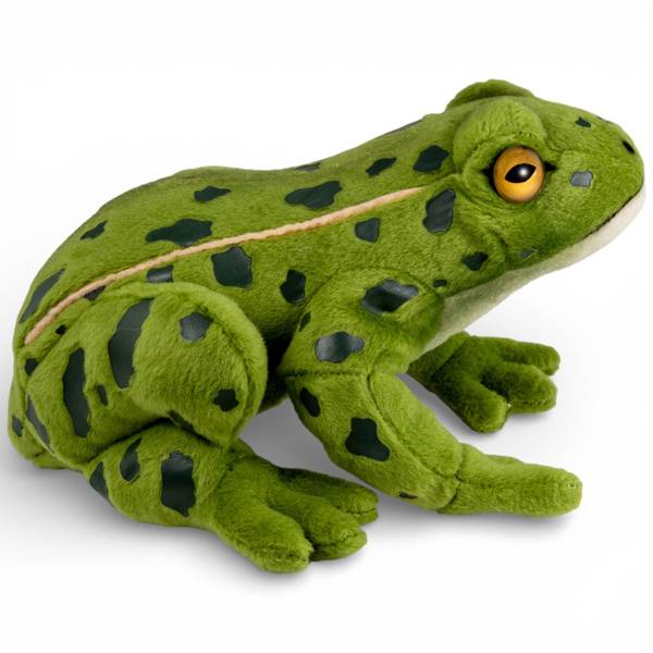 Kuscheltier Teichfrosch Grün - Kunstfell - 13 x 10 x 19 cm