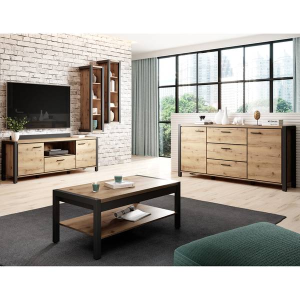 Wohnzimmer-Set ACCRA-83-8 5er-Set Braun - Holzwerkstoff - 180 x 128 x 41 cm