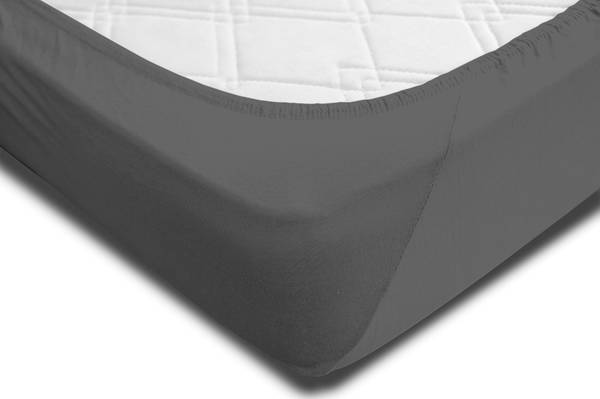 Bettlaken anthrazit 140-160x220 cm Heavy Grau - Jersey - 140 x 4 x 220 cm