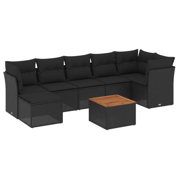 Salon de jardin 3035659-1 lot de 8 Noir