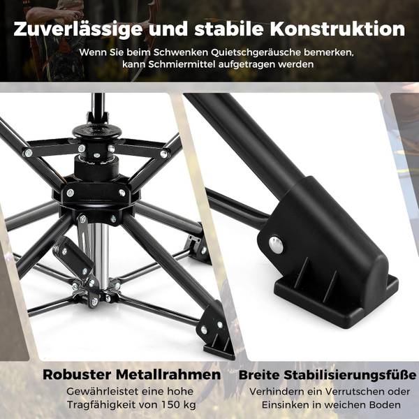 Campinghocker ZB34852 Grün - Metall - 39 x 37 x 43 cm