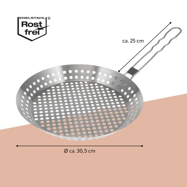 Grillpfanne 14118 Silber - Metall - 31 x 4 x 56 cm
