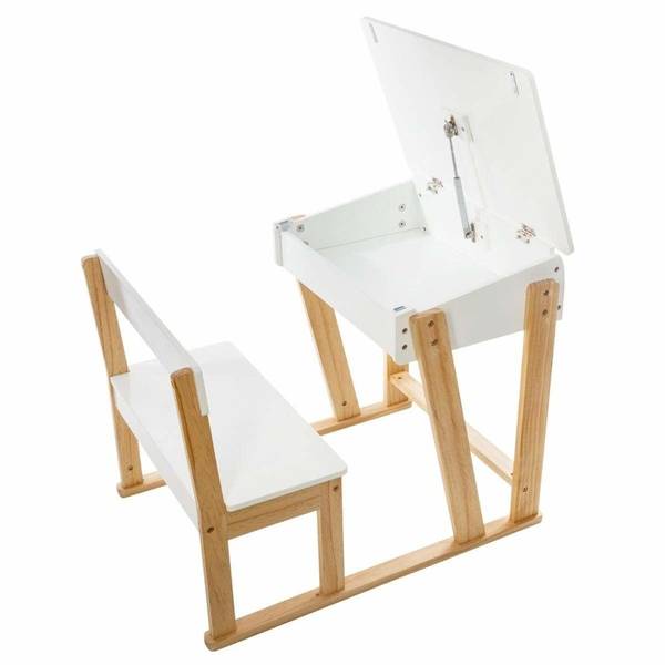 Kinderschreibtisch KIRON Weiß - Holzwerkstoff - 58 x 63 x 79 cm