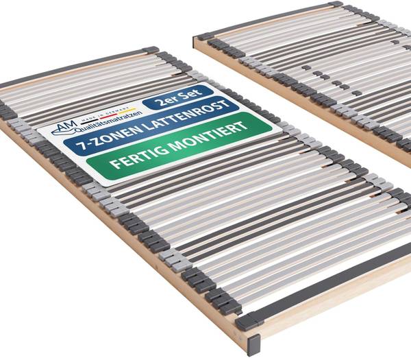 Lattenrost 7-Zonen Balance  2er Set 200 x 200 cm