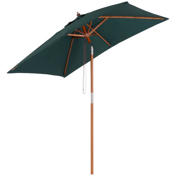 Sonnenschirm BB4344 Grün - Massivholz - 150 x 235 x 200 cm