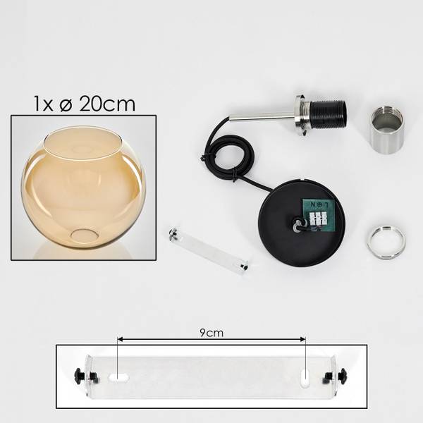 Deckenleuchte Cesaro Orange - Metall - 24 x 35 x 24 cm