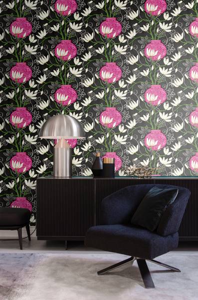 papier peint magnolia 7057 Noir