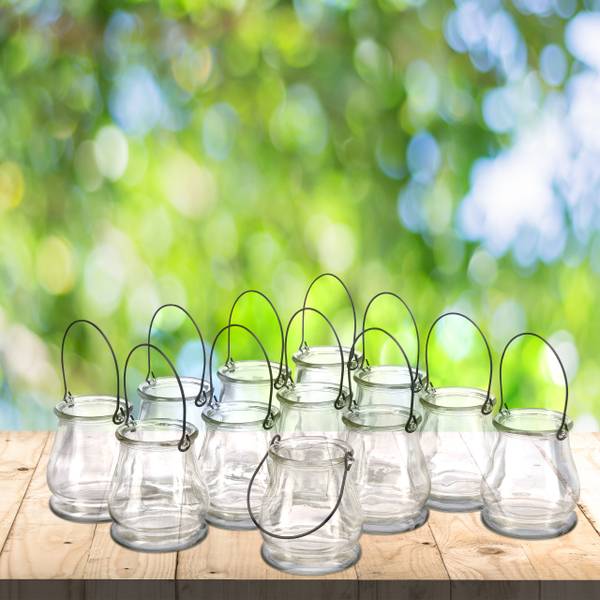 Photophore verre lot de 12 Noir - Verre clair - 9 x 10 x 9 cm