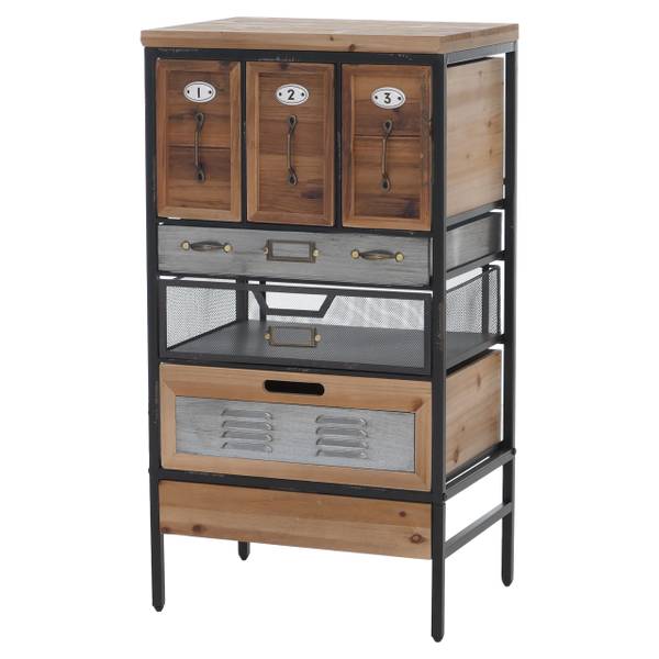 Apothekerkommode Q77 Tanne - Eisen - Zink - 46 x 85 x 35 cm