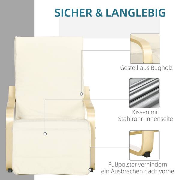 Relaxsessel BB3666 Weiß - Metall - 61 x 23 x 81 cm