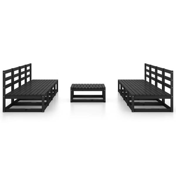 Salon de jardin  3075358 (lot de 9) Noir - Pin - 70 x 30 x 70 cm