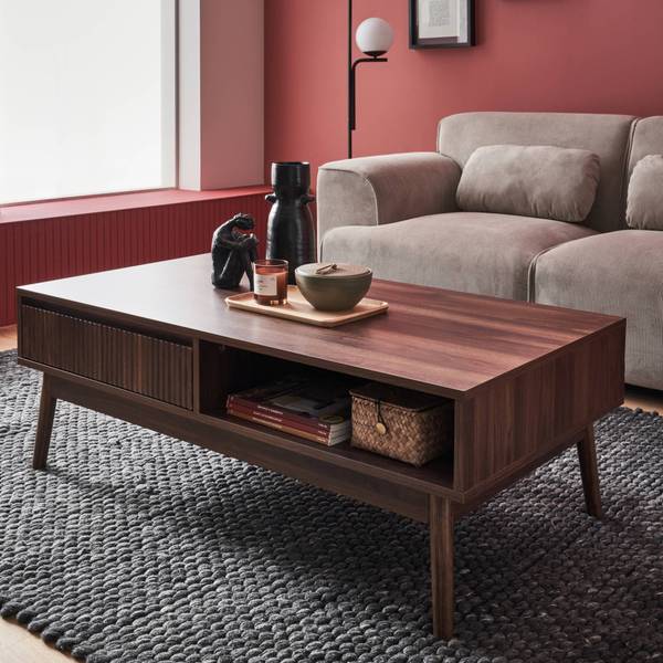 Couchtisch Linear Braun - Holz teilmassiv - 59 x 39 x 110 cm