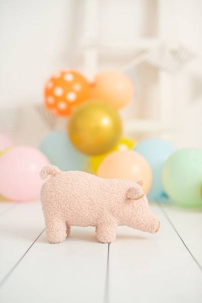 Schaukeltier Ferkel Pink - Polyester - 30 x 8 x 13 cm