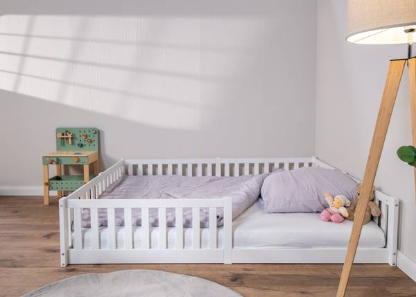 Boden-/Hausbett 101026 Weiß - Massivholz - 140 x 161 x 200 cm