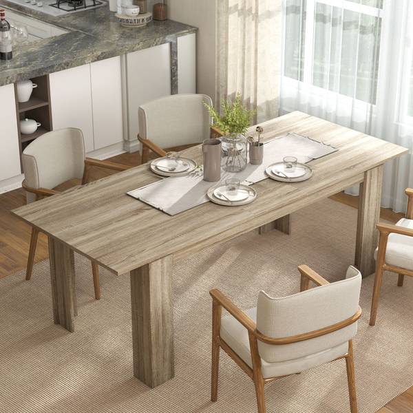 Ausziehbarer Esstisch 272V90AK Braun - Holzwerkstoff - 260 x 76 x 90 cm
