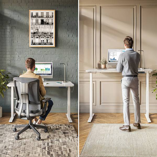 Höhenverstellbarer Schreibtisch 58650 Reinweiß - 120 x 60 cm