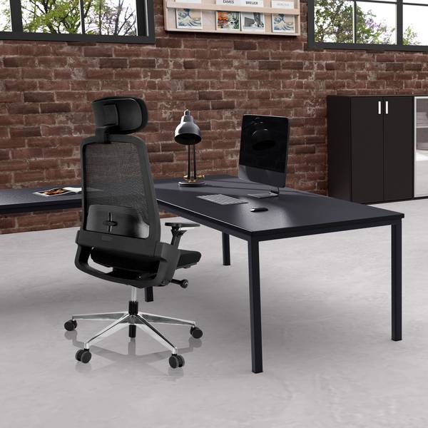 Bürostuhl BRACIO Schwarz - Polyester - 62 x 138 x 58 cm