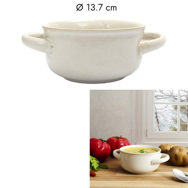 Suppenschüssel Luna Beige - Keramik - 15 x 7 x 15 cm