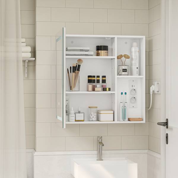 Spiegelschrank BZR239-E-W Weiß - Holzwerkstoff - 16 x 60 x 60 cm