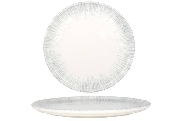 Assiette à Pizza Iris 2 él. Blanc - Porcelaine - 28 x 2 x 28 cm