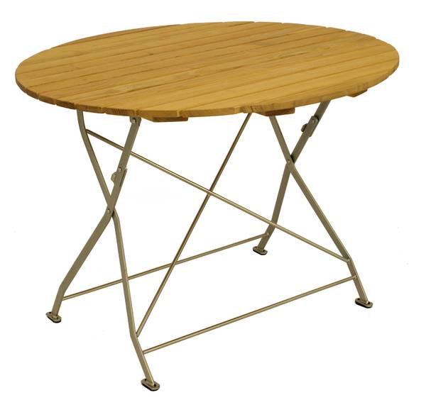 Klapptisch BAD TÖLZ 100cm rund Braun - Robinie - Stahl - 100 x 72 x 100 cm