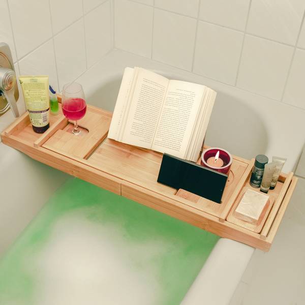 Badewannenablage Bambus Seifenschale Braun - Bambus - 23 x 22 x 75 cm